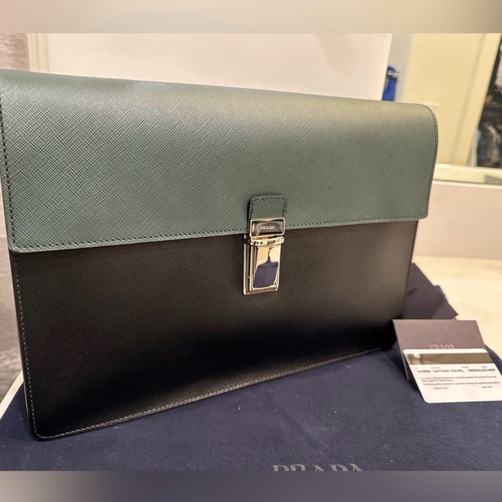 Prada Green and Black Men's Portfolio